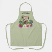 花と名前を付けた柔らかいコートのカーテン・テリア エプロン (正面)
