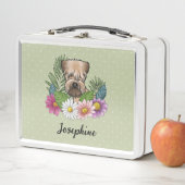 花と名前を付けた柔らかいコートのカーテン・テリア メタルランチボックス (インサイチュ)