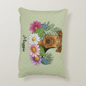 花と名前カラフル付きエアデールテリア アクセントクッション (裏面(縦))