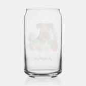 花と名前カラフル付きエアデールテリア ガラス缶 (裏面)