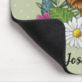 花と名前カラフル付きエアデールテリア マウスパッド (コーナー)