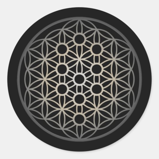 花と命の木 – シルバー版 ラウンドシール (正面)