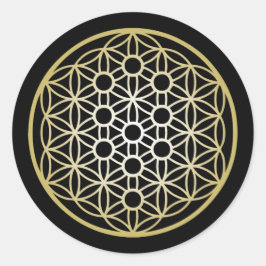 花と命の木 – 金ゴールド ラウンドシール