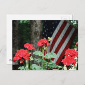 花と国旗の赤、白と青 ポストカード (正面/裏面)