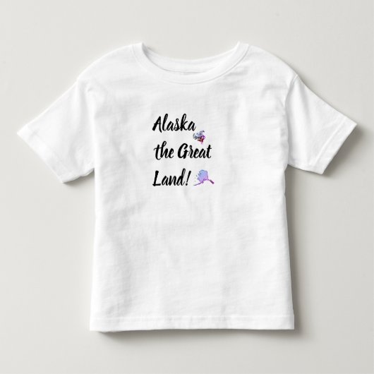 花と地図素晴らしを持つアラスカス トドラーTシャツ (正面)