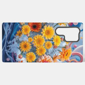 花と大海の波 SAMSUNG GALAXYケース (裏面横)