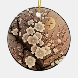 花と太陽のクリスマスオーナメント セラミックオーナメント