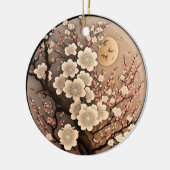 花と太陽のクリスマスオーナメント セラミックオーナメント (左)