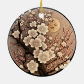 花と太陽のクリスマスオーナメント セラミックオーナメント (裏面)