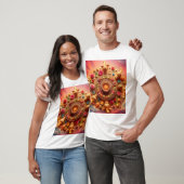 花と太陽の輪が囲まれている Tシャツ (ユニセックス)