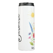 花と太陽を照らすパーソナライズされた タンブラー (裏面)