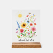 花と太陽を照らす アクリルサイン (正面)