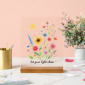 花と太陽を照らす アクリルサイン (ウェディング)