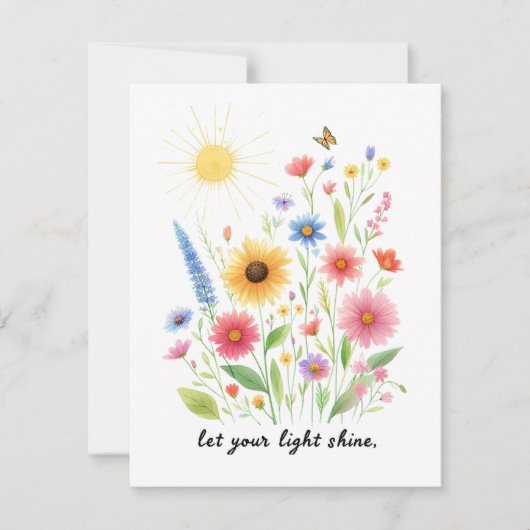 花と太陽を照らす カード (正面)