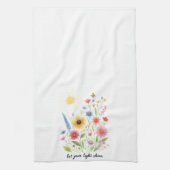 花と太陽を照らす キッチンタオル (縦)