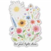 花と太陽を照らす シール (正面)