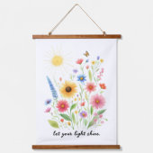 花と太陽を照らす 吊り下げ型タペストリー (正面)