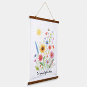 花と太陽を照らす 吊り下げ型タペストリー (傾斜あり)