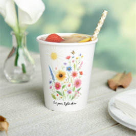 花と太陽を照らす 紙コップ