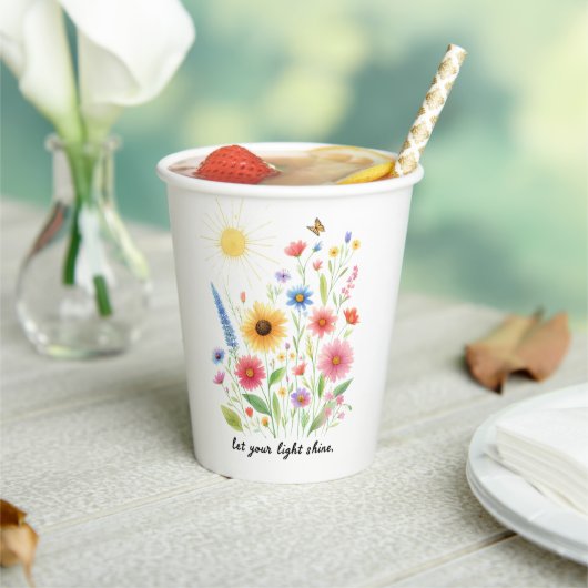 花と太陽を照らす 紙コップ (インサイチュ)