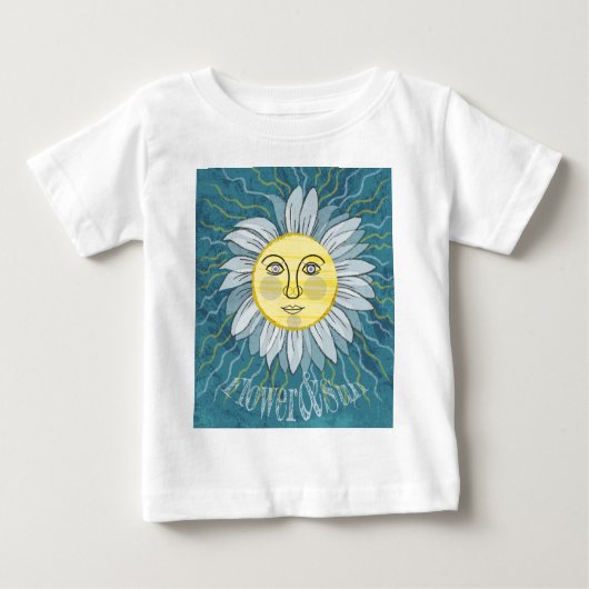 花と太陽 - 自然 ベビーTシャツ (正面)