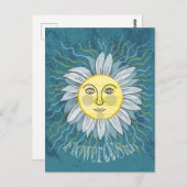 花と太陽 – 自然 ポストカード (正面/裏面)