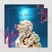 花と女の子，ブルーサファイア 招待状 (正面/裏面)