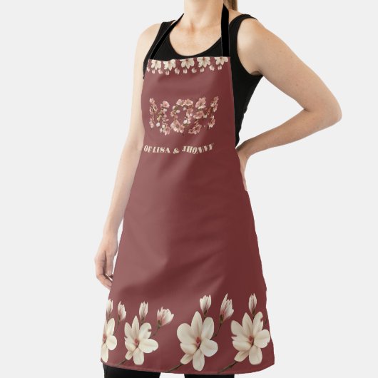 花と子供の名前を持つ母文字 エプロン (インサイチュ)