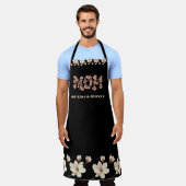 花と子供の名前を持つ母文字 エプロン (着用した状態)