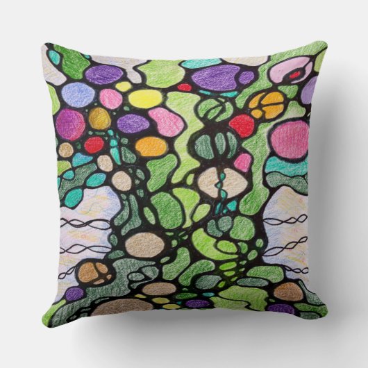 花と実の木 クッション (裏面)