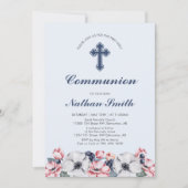 花と少年 | 堅信礼/聖体拝領の案内 招待状 (正面)
