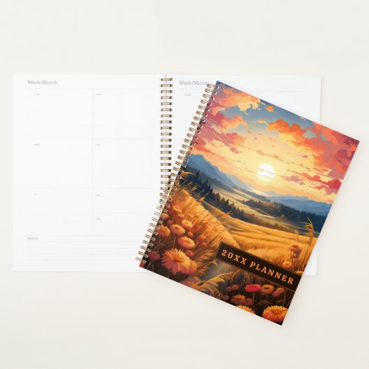 花と山の遠景 プランナー手帳 (ディスプレー)