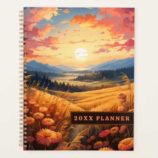 花と山の遠景 プランナー手帳 (正面)