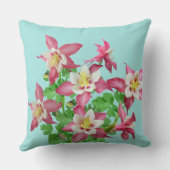 花と山形モノグラムの クッション (裏面)