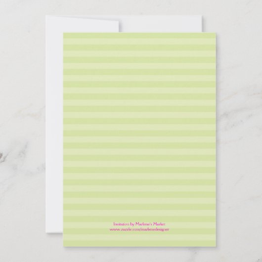 花と帯を持つベビーシャワーガール招待状 招待状 (裏面)