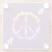 花と平和のカラフル ガラスコースター (裏面)