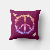 花と平和のカラフル クッション (裏面)