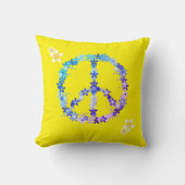 花と平和のカラフル クッション (正面)