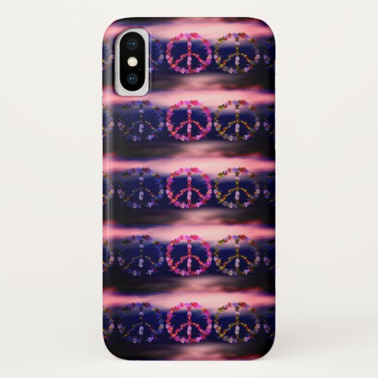 花と平和のカラフル Case-Mate iPhoneケース (裏面)