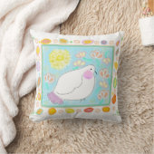 花と平和の鳩の枕 クッション (ブランケット)