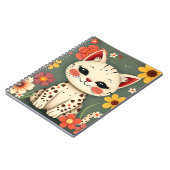 花と幸せにスポットのある子猫 ノートブック (左側)
