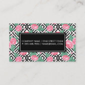 花と幾何学模様のスタイル 予約カード (裏面)