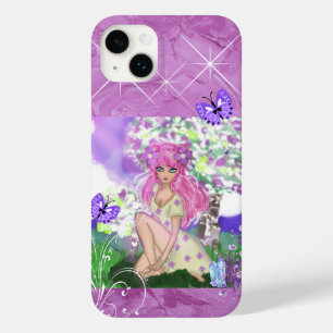 花と座る若い女の子の電話ケース Case-Mate iPhone 14 PLUSケース
