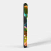 花と庭のある田舎の家 iPhoneケース (右側面)