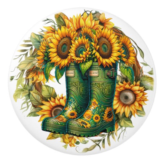 花と庭のブーツ セラミックノブ (正面)