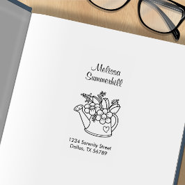 花と庭の散水缶アドレス2 ラバースタンプ