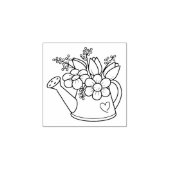 花と庭の散水缶2 ラバースタンプ (インプリント)