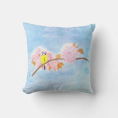 花と庭の鳥 クッション (正面)