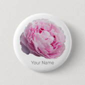 花と庭園愛好家のための牡丹の花バラ 缶バッジ (正面)