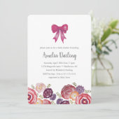 花と弓赤ちゃんシャワー招待状 招待状 (スタンド正面)